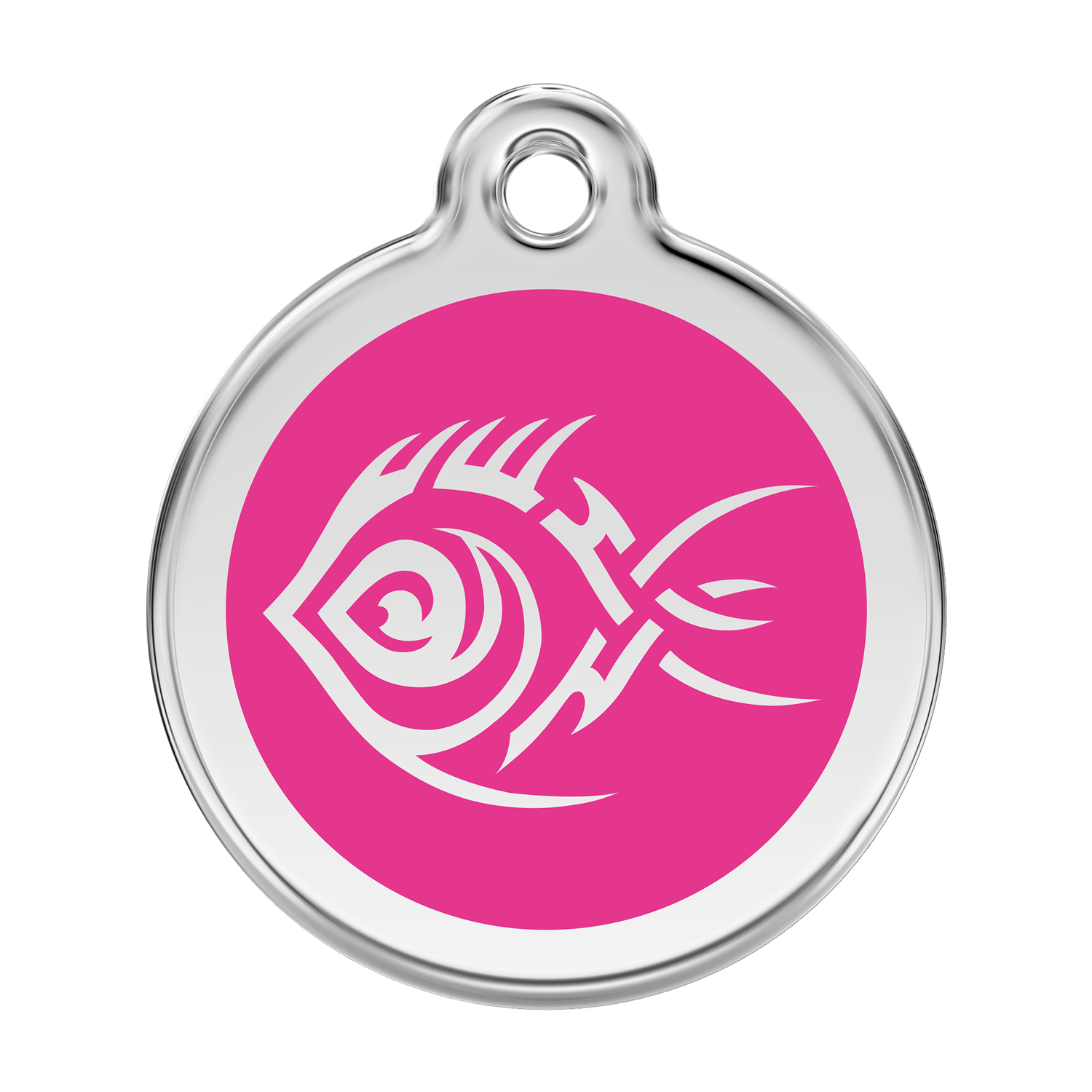 Red Dingo Stainless Steel & Enamel Tribal Fish Dog ID Tag