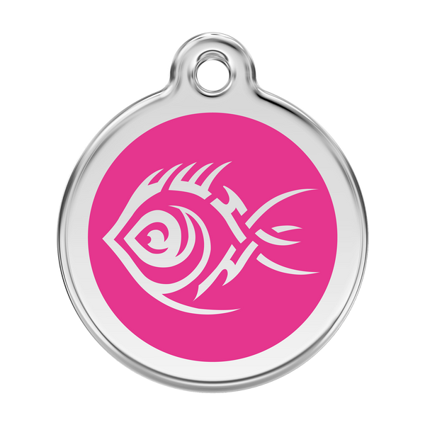 Red Dingo Stainless Steel & Enamel Tribal Fish Dog ID Tag