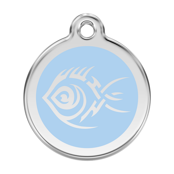 Red Dingo Stainless Steel & Enamel Tribal Fish Dog ID Tag