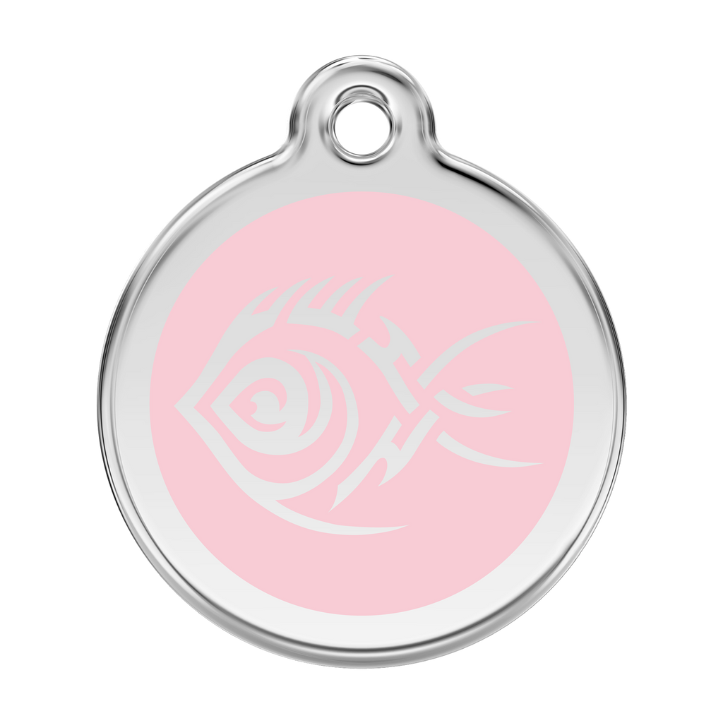 Red Dingo Stainless Steel & Enamel Tribal Fish Dog ID Tag