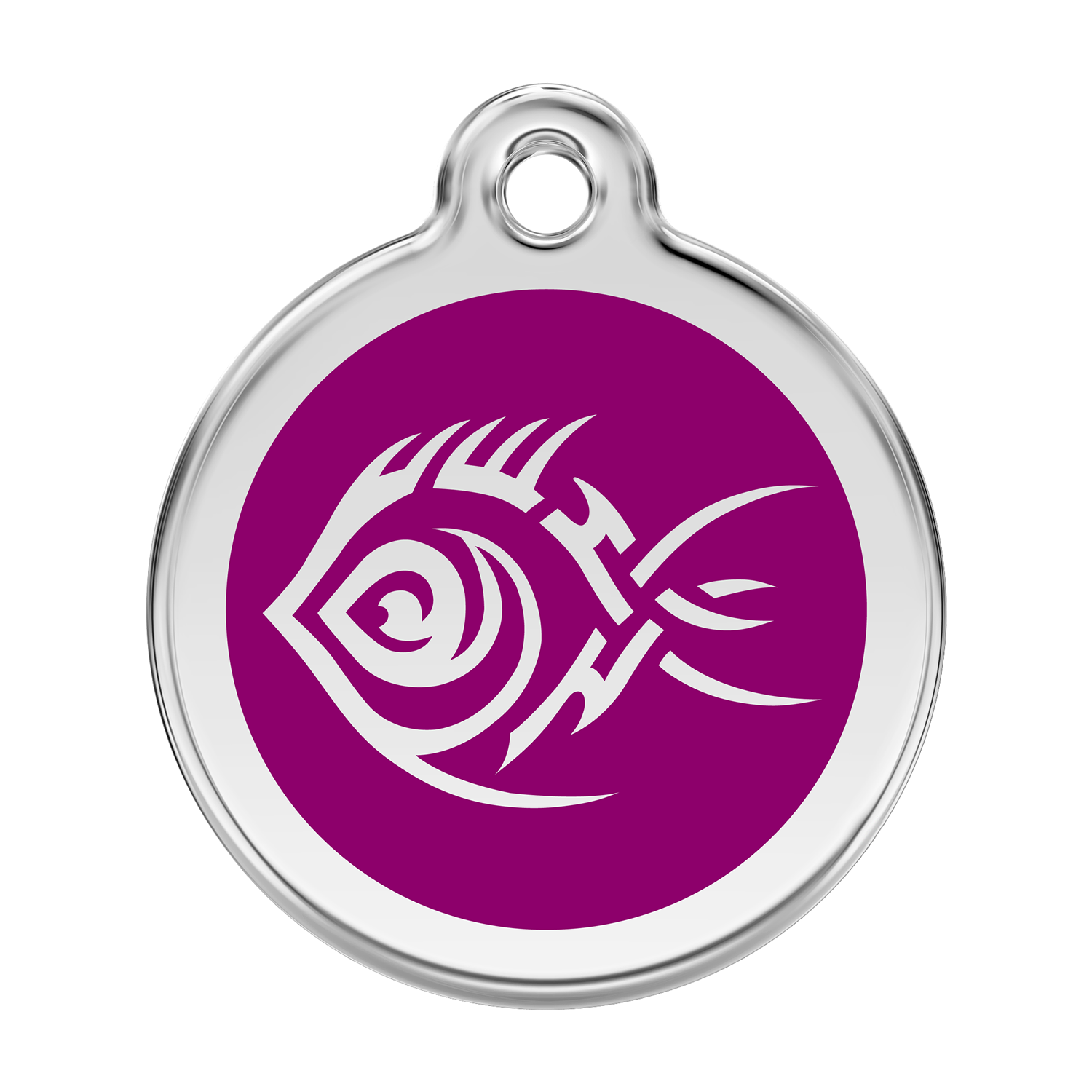 Red Dingo Stainless Steel & Enamel Tribal Fish Dog ID Tag