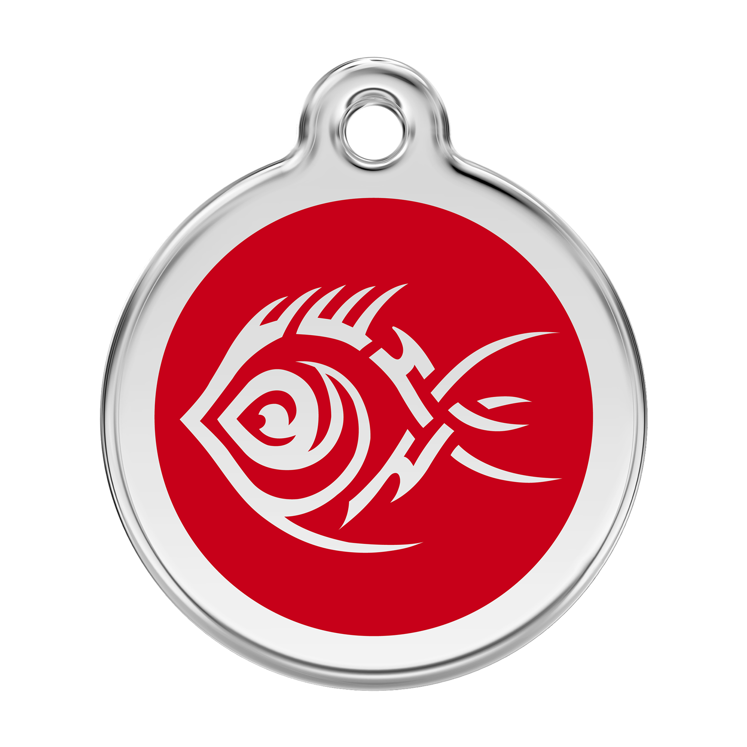 Red Dingo Stainless Steel & Enamel Tribal Fish Dog ID Tag