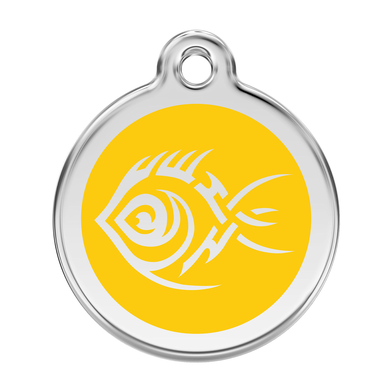 Red Dingo Stainless Steel & Enamel Tribal Fish Dog ID Tag