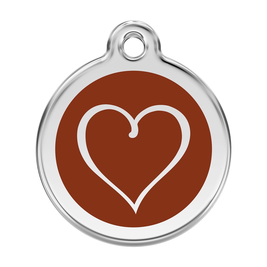 Red Dingo Stainless Steel & Enamel Tribal Heart Dog ID Tag