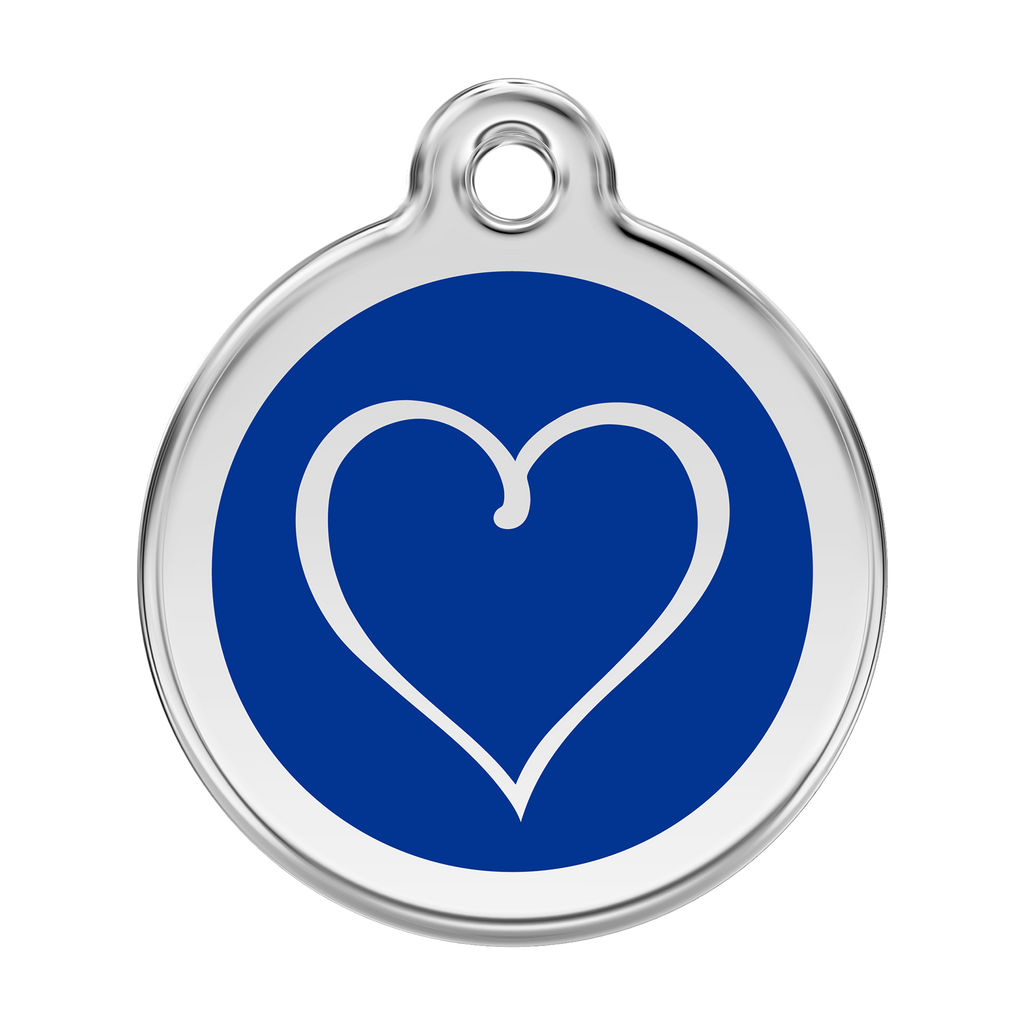 Red Dingo Stainless Steel & Enamel Tribal Heart Dog ID Tag
