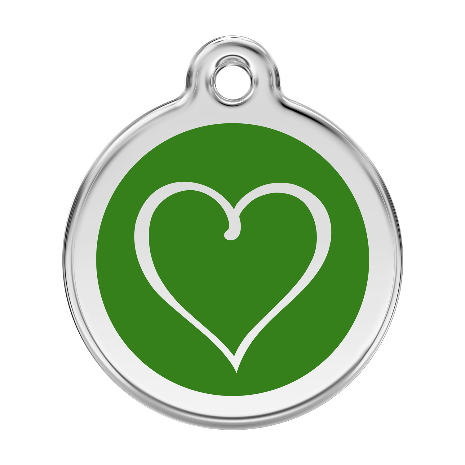 Red Dingo Stainless Steel & Enamel Tribal Heart Dog ID Tag