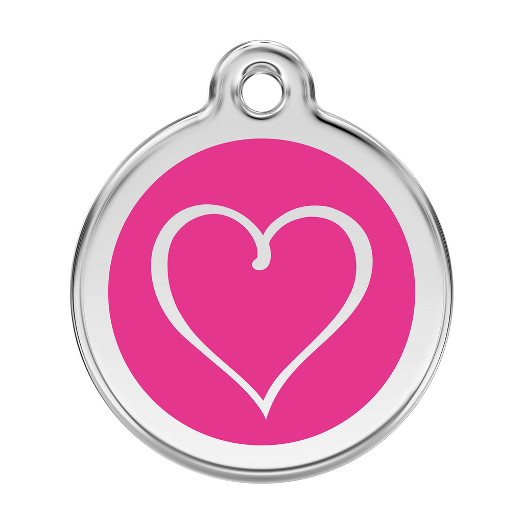 Red Dingo Stainless Steel & Enamel Tribal Heart Dog ID Tag