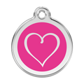 Red Dingo Stainless Steel & Enamel Tribal Heart Dog ID Tag