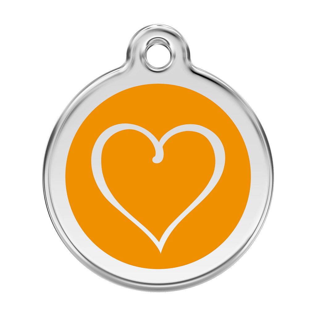 Red Dingo Stainless Steel & Enamel Tribal Heart Dog ID Tag