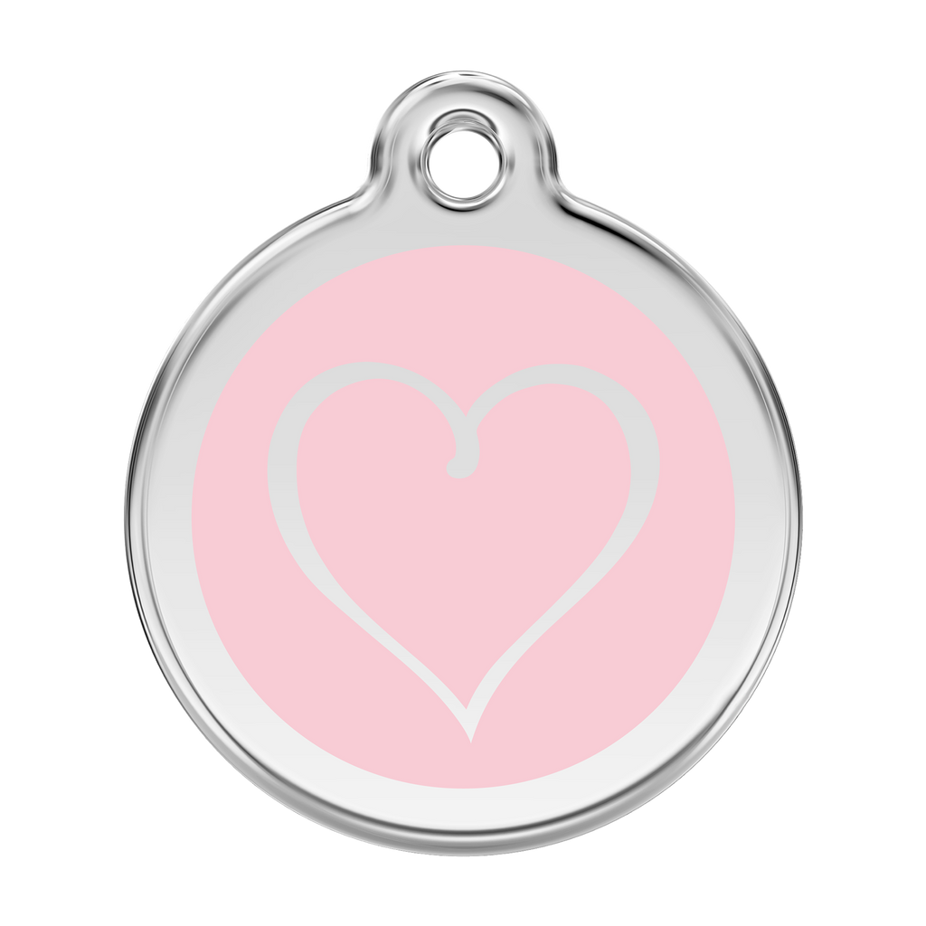 Red Dingo Stainless Steel & Enamel Tribal Heart Dog ID Tag