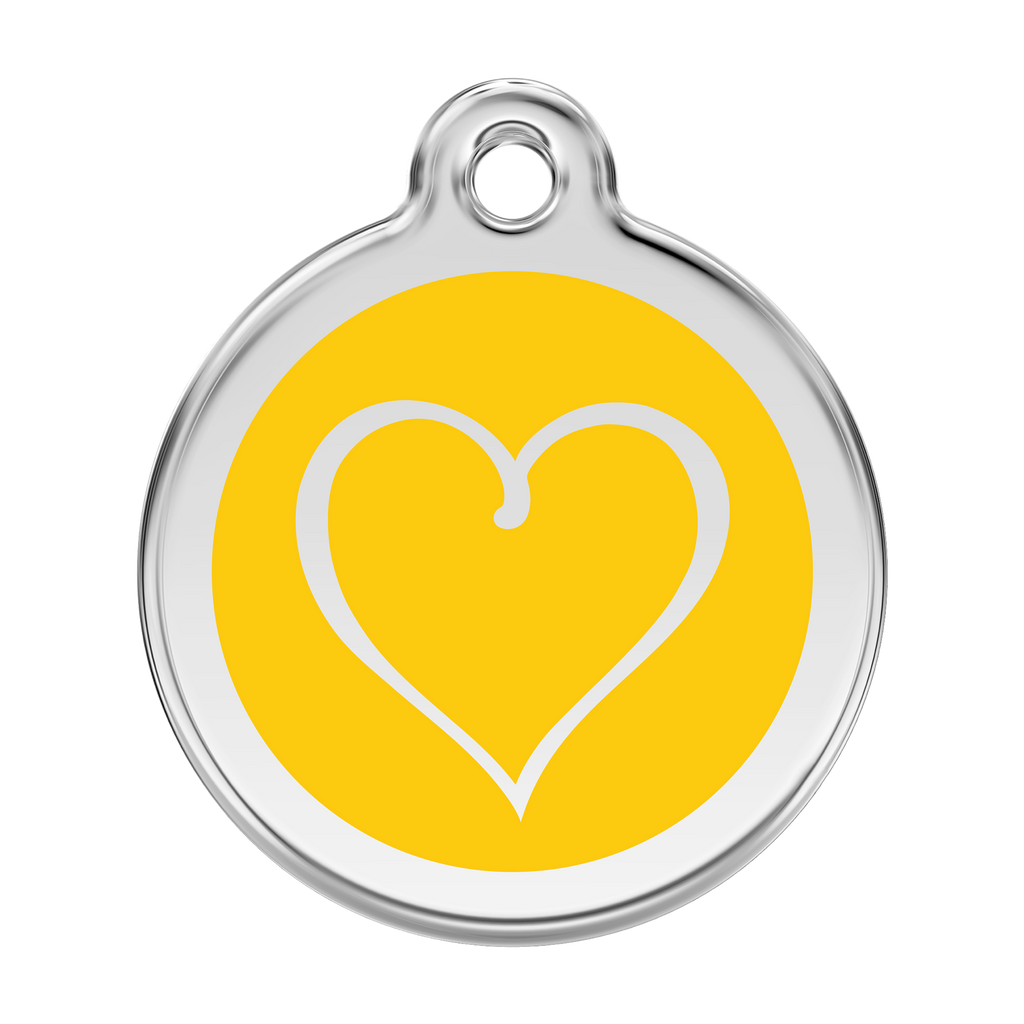 Red Dingo Stainless Steel & Enamel Tribal Heart Dog ID Tag