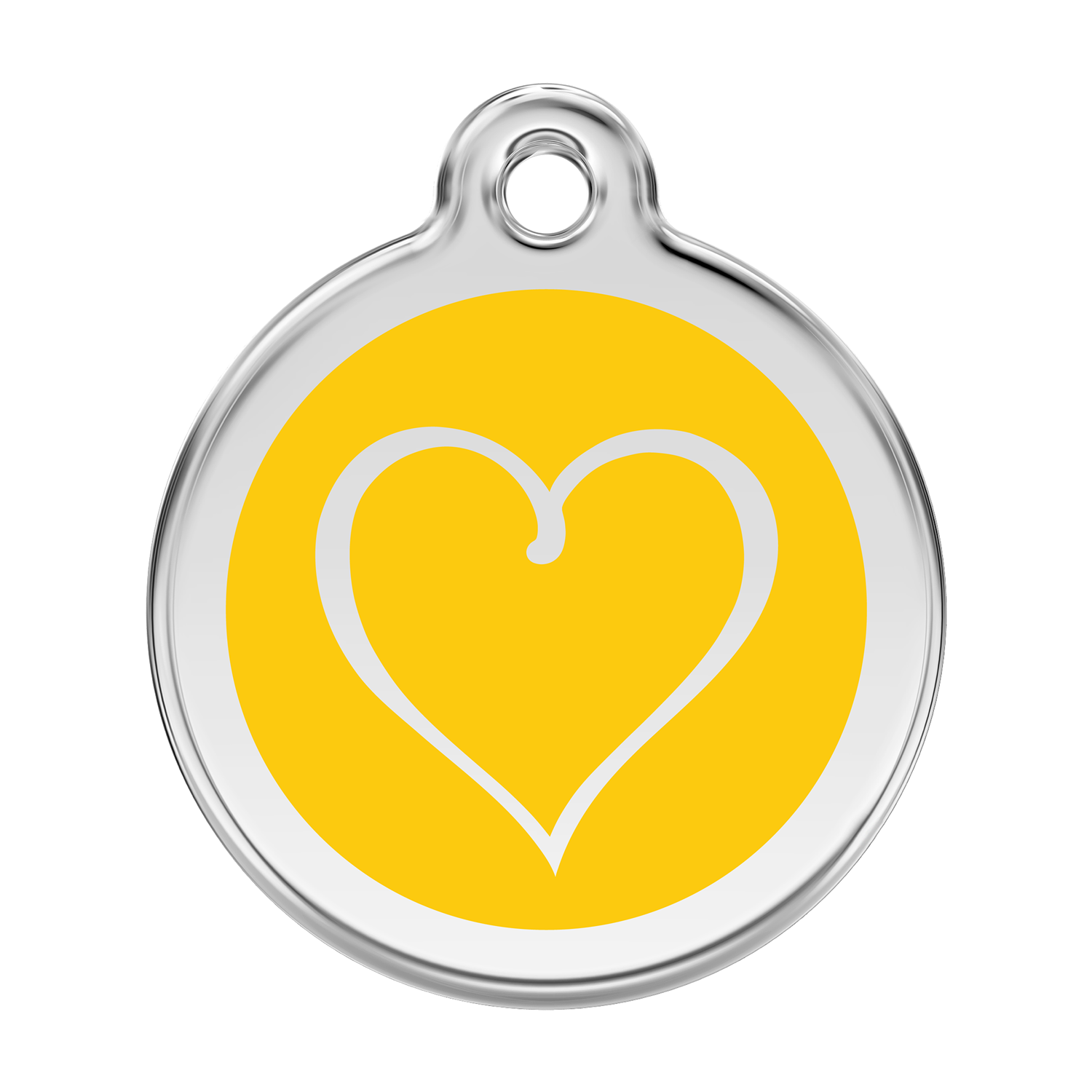 Red Dingo Stainless Steel & Enamel Tribal Heart Dog ID Tag