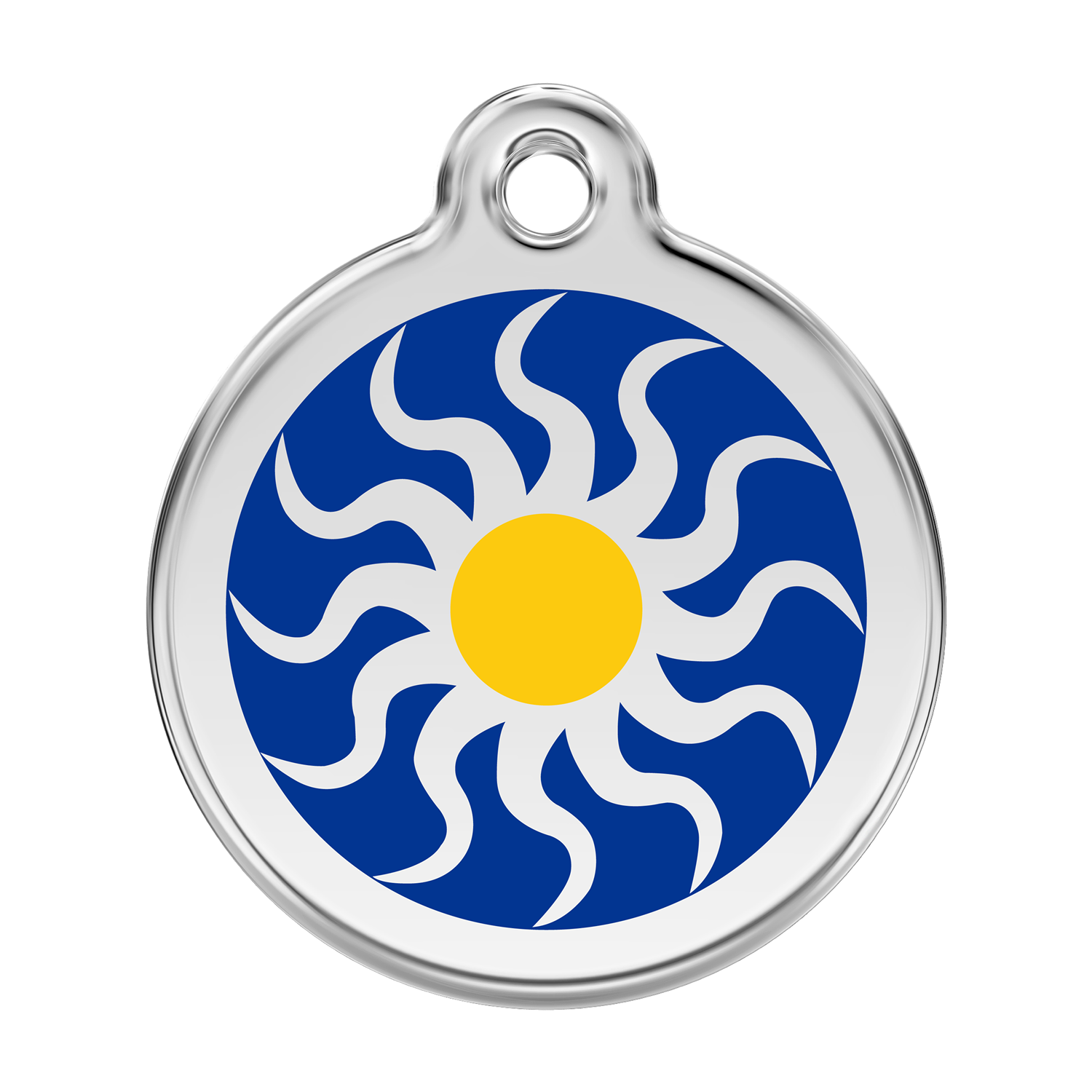 Red Dingo Stainless Steel & Enamel Tribal Sun Dog ID Tag