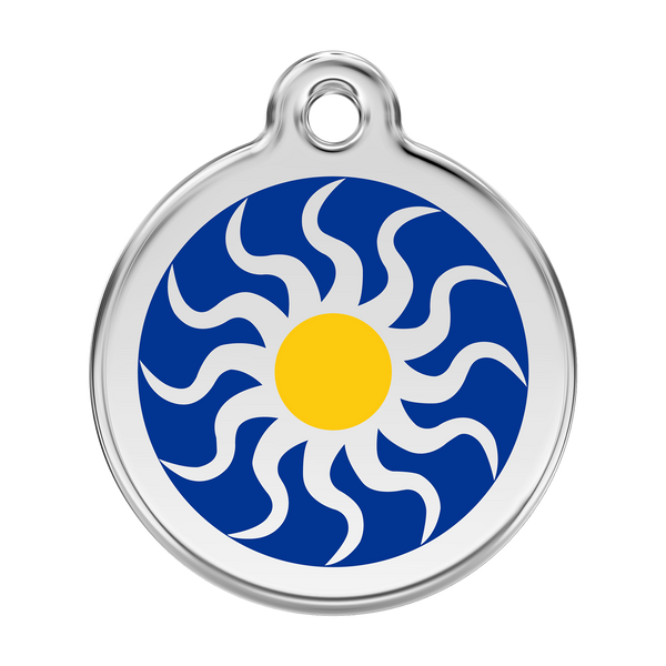 Red Dingo Stainless Steel & Enamel Tribal Sun Dog ID Tag