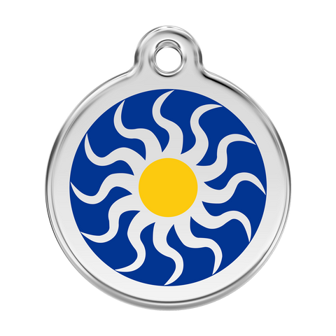 Red Dingo Stainless Steel & Enamel Tribal Sun Dog ID Tag