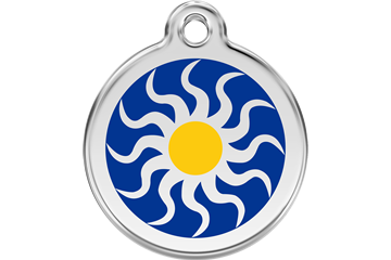 Red Dingo Stainless Steel & Enamel Tribal Sun Dog ID Tag