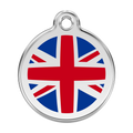 Red Dingo Stainless Steel & Enamel Union Jack Flag Dog ID Tag