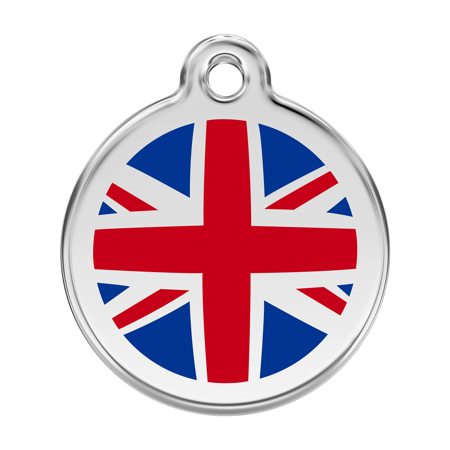 Red Dingo Stainless Steel & Enamel Union Jack Flag Dog ID Tag