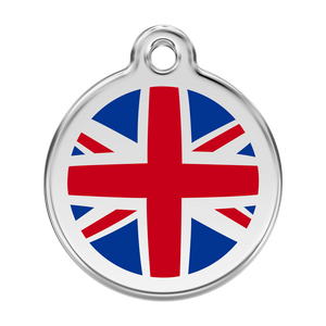 Red Dingo Stainless Steel & Enamel Union Jack Flag Dog ID Tag