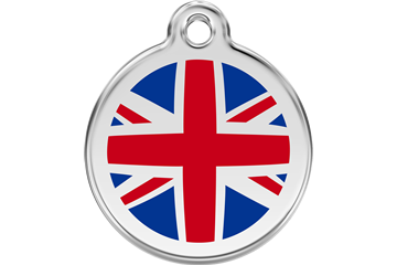 Red Dingo Stainless Steel & Enamel Union Jack Flag Dog ID Tag