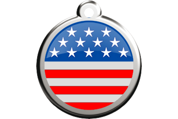 Red Dingo Stainless Steel & Enamel Stars & Stripes Dog ID Tag