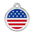 Red Dingo Stainless Steel & Enamel Stars & Stripes Dog ID Tag