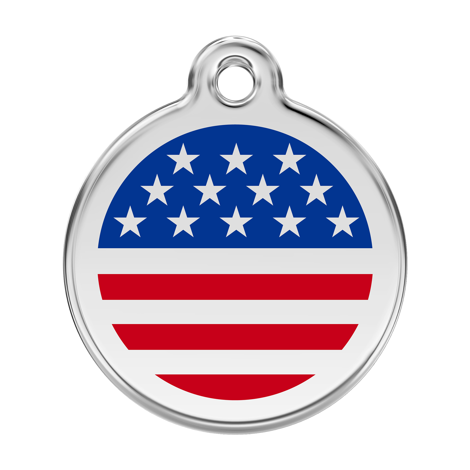 Red Dingo Stainless Steel & Enamel Stars & Stripes Dog ID Tag
