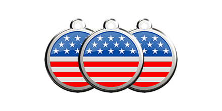 Red Dingo Stainless Steel & Enamel Stars & Stripes Dog ID Tag
