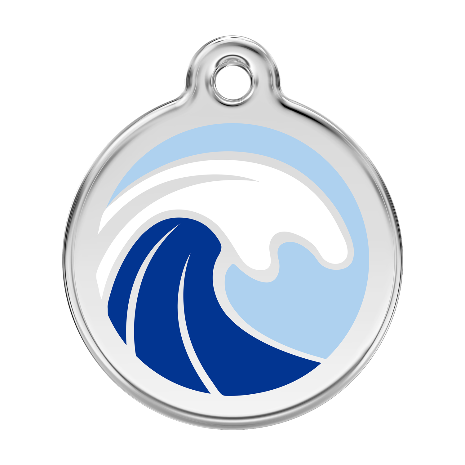 Red Dingo Stainless Steel & Enamel Waves Dog ID Tag