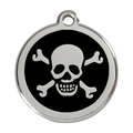 Red Dingo Stainless Steel & Enamel Skull & Crossbones Dog ID Tag