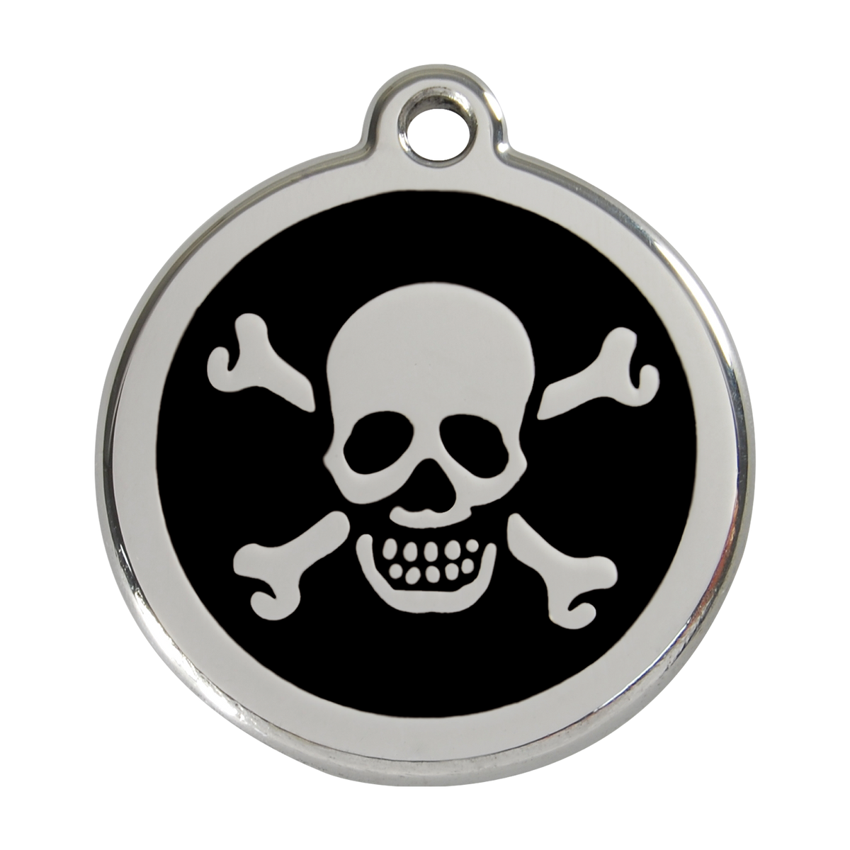 Red Dingo Stainless Steel & Enamel Skull & Crossbones Dog ID Tag