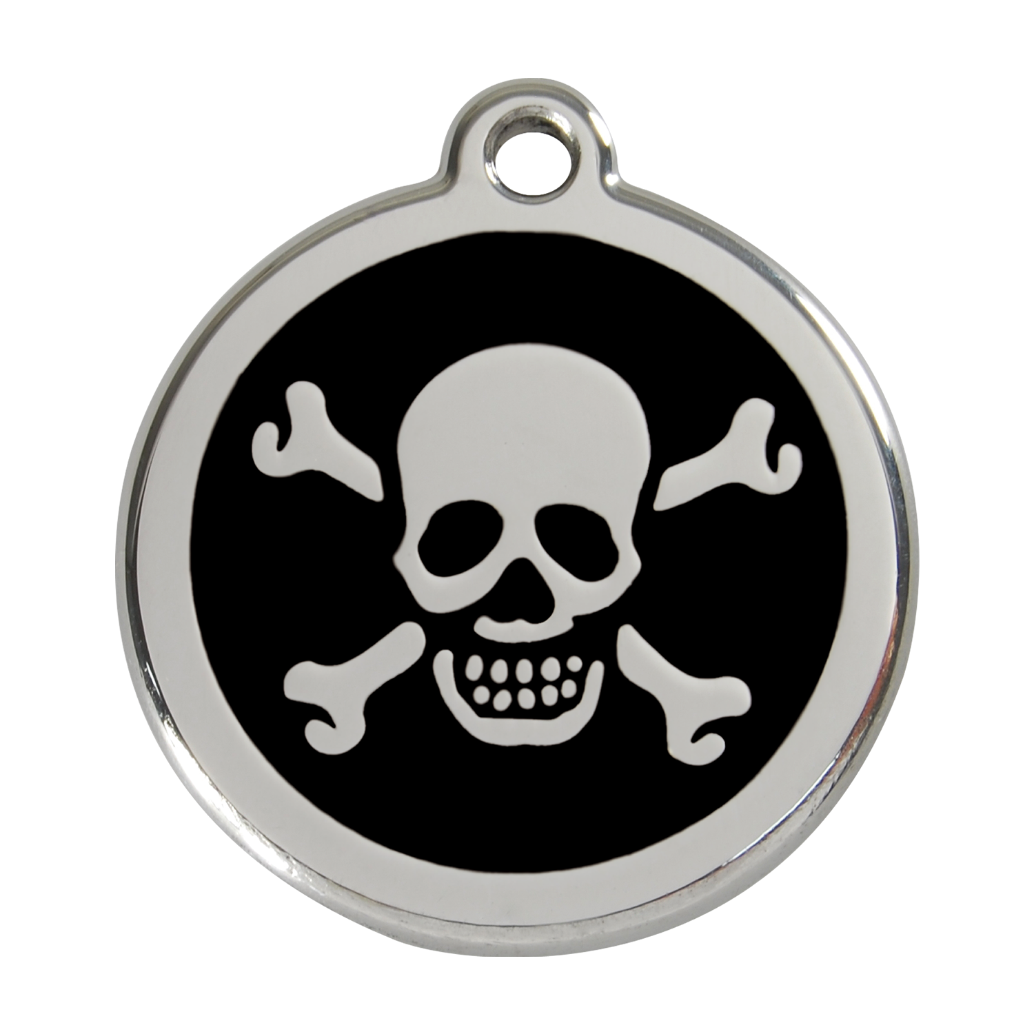 Red Dingo Stainless Steel & Enamel Skull & Crossbones Dog ID Tag