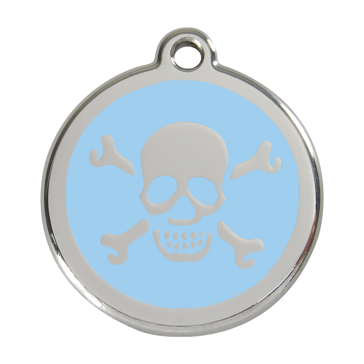 Red Dingo Stainless Steel & Enamel Skull & Crossbones Dog ID Tag