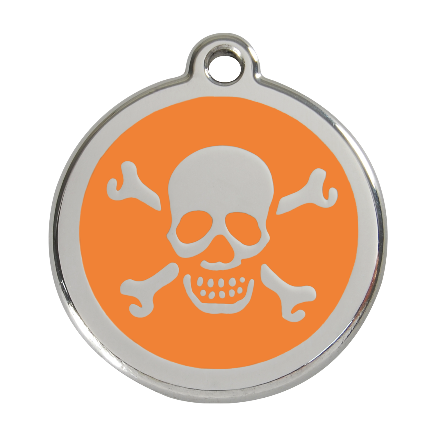 Red Dingo Stainless Steel & Enamel Skull & Crossbones Dog ID Tag