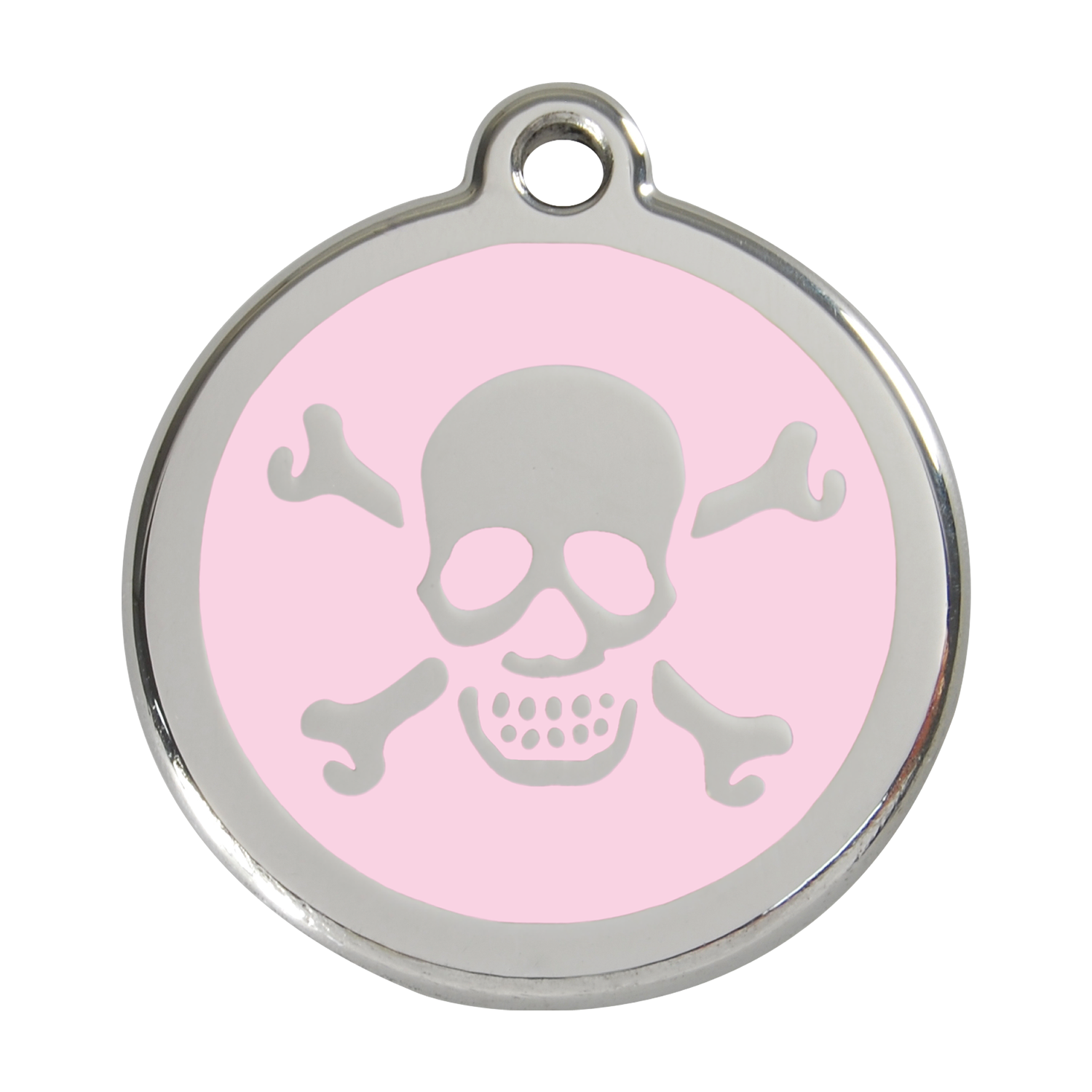 Red Dingo Stainless Steel & Enamel Skull & Crossbones Dog ID Tag