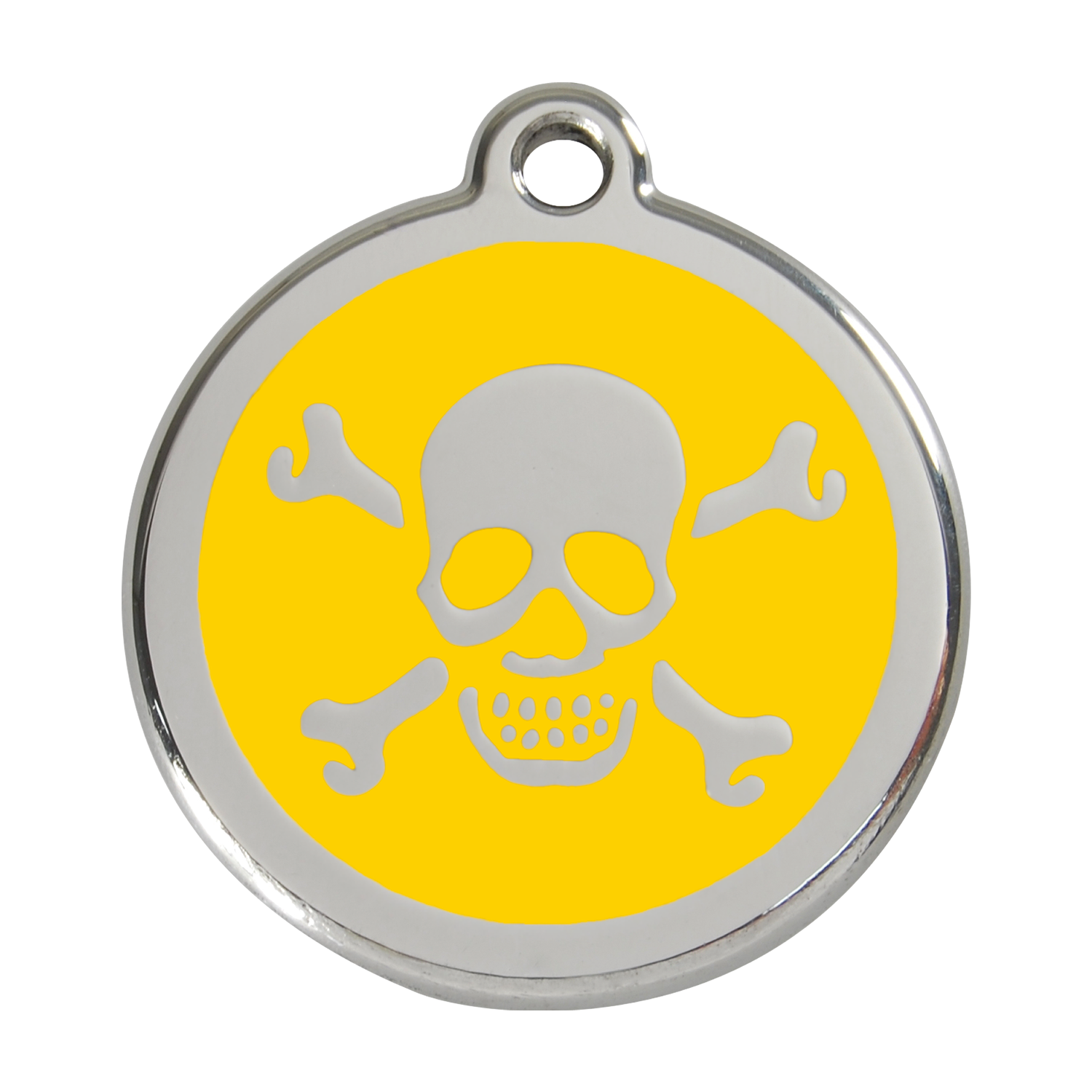 Red Dingo Stainless Steel & Enamel Skull & Crossbones Dog ID Tag