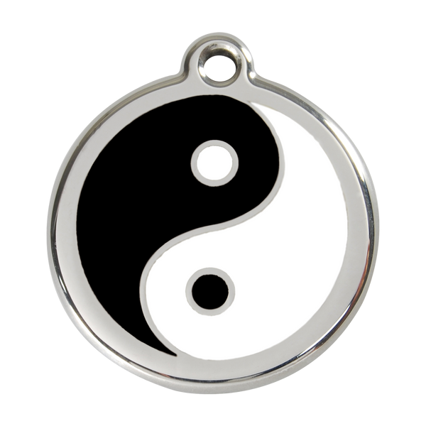 Red Dingo Stainless Steel & Enamel Yin & Yang Dog ID Tag