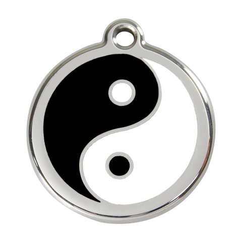 Red Dingo Stainless Steel & Enamel Yin & Yang Dog ID Tag