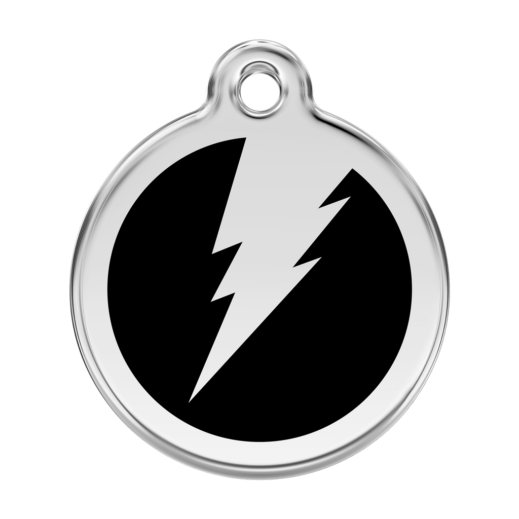 Red Dingo Stainless Steel & Enamel Flash Dog ID Tag