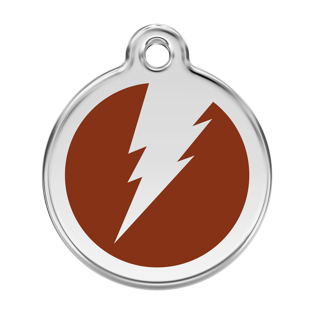 Red Dingo Stainless Steel & Enamel Flash Dog ID Tag