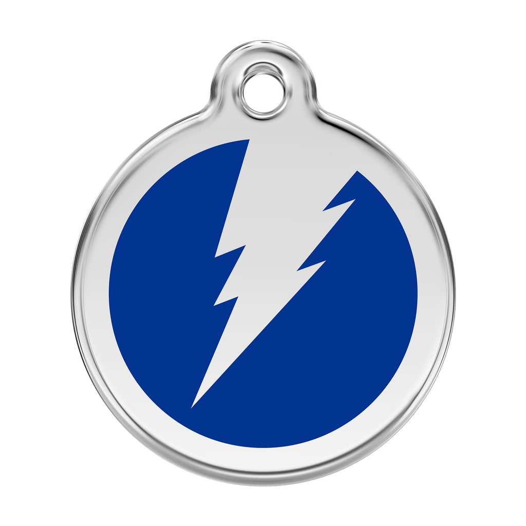 Red Dingo Stainless Steel & Enamel Flash Dog ID Tag