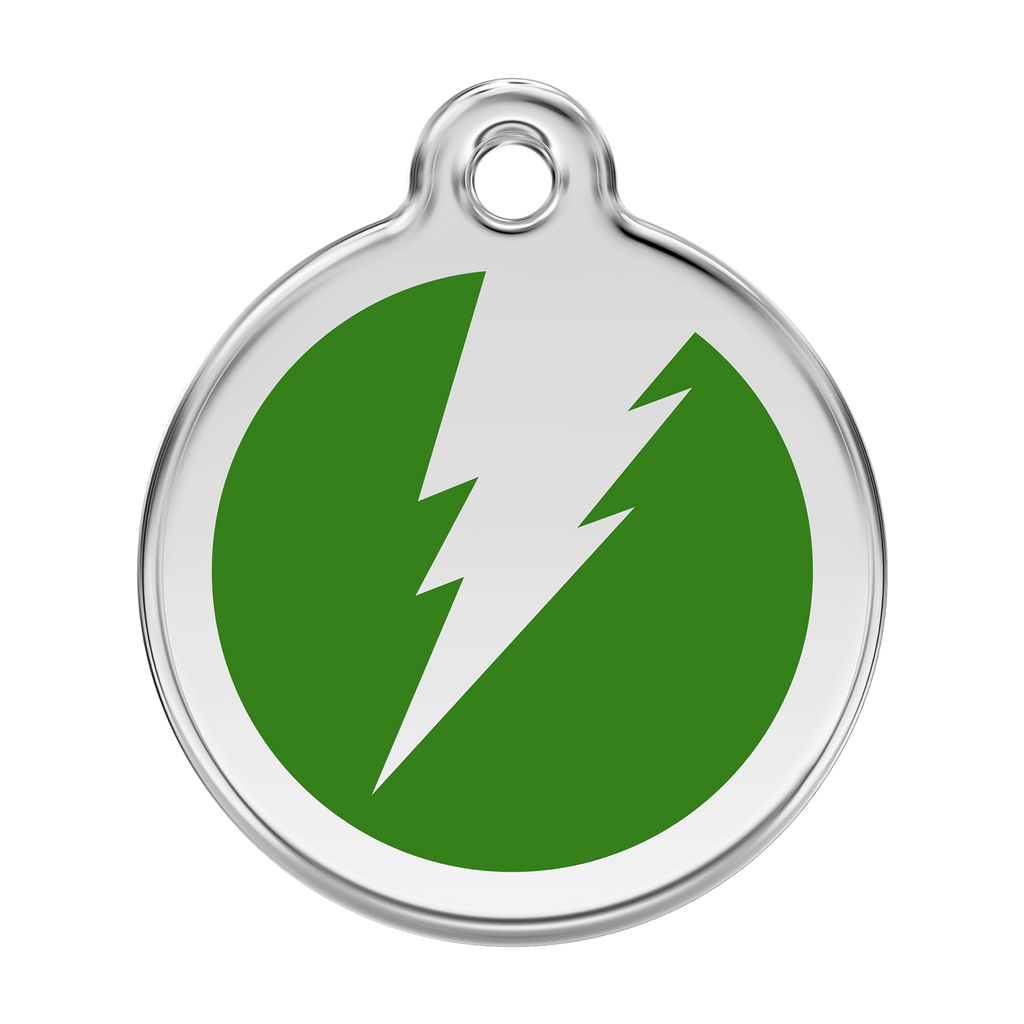 Red Dingo Stainless Steel & Enamel Flash Dog ID Tag