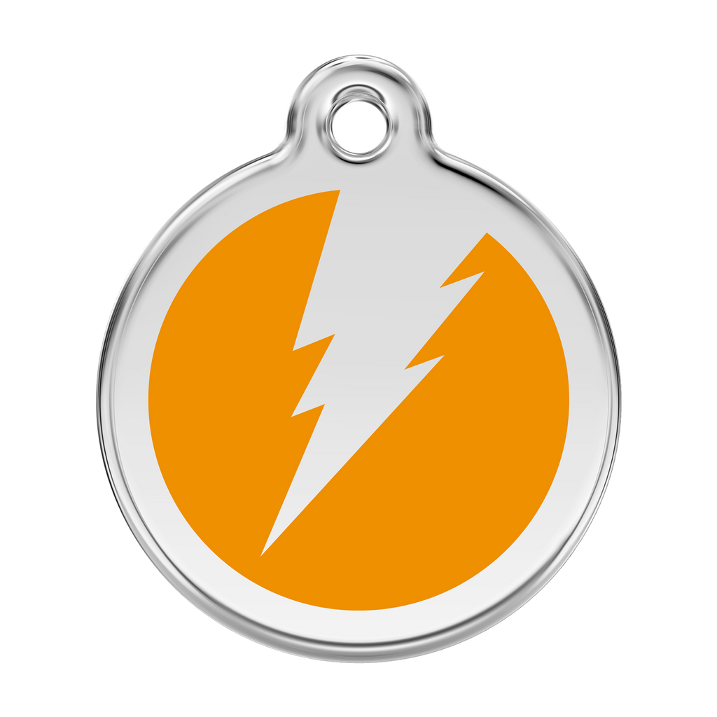 Red Dingo Stainless Steel & Enamel Flash Dog ID Tag