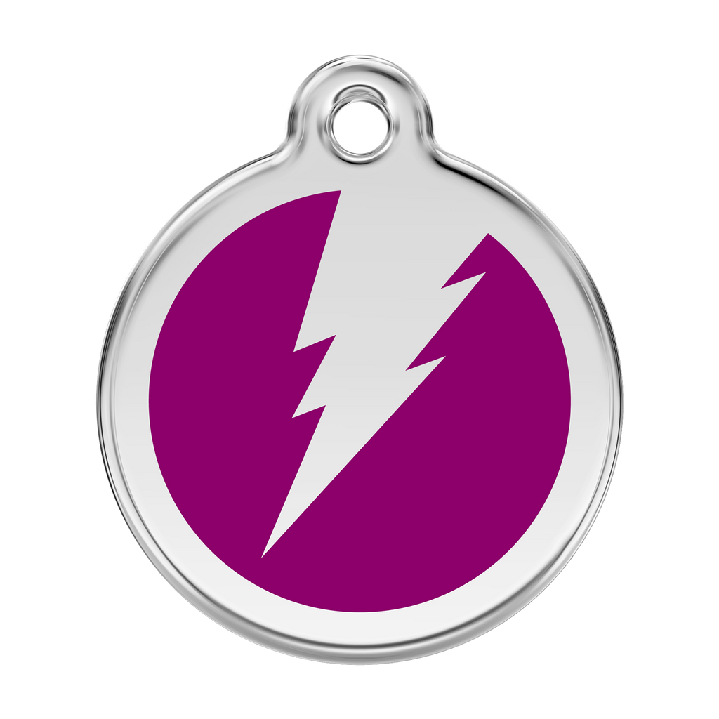 Red Dingo Stainless Steel & Enamel Flash Dog ID Tag