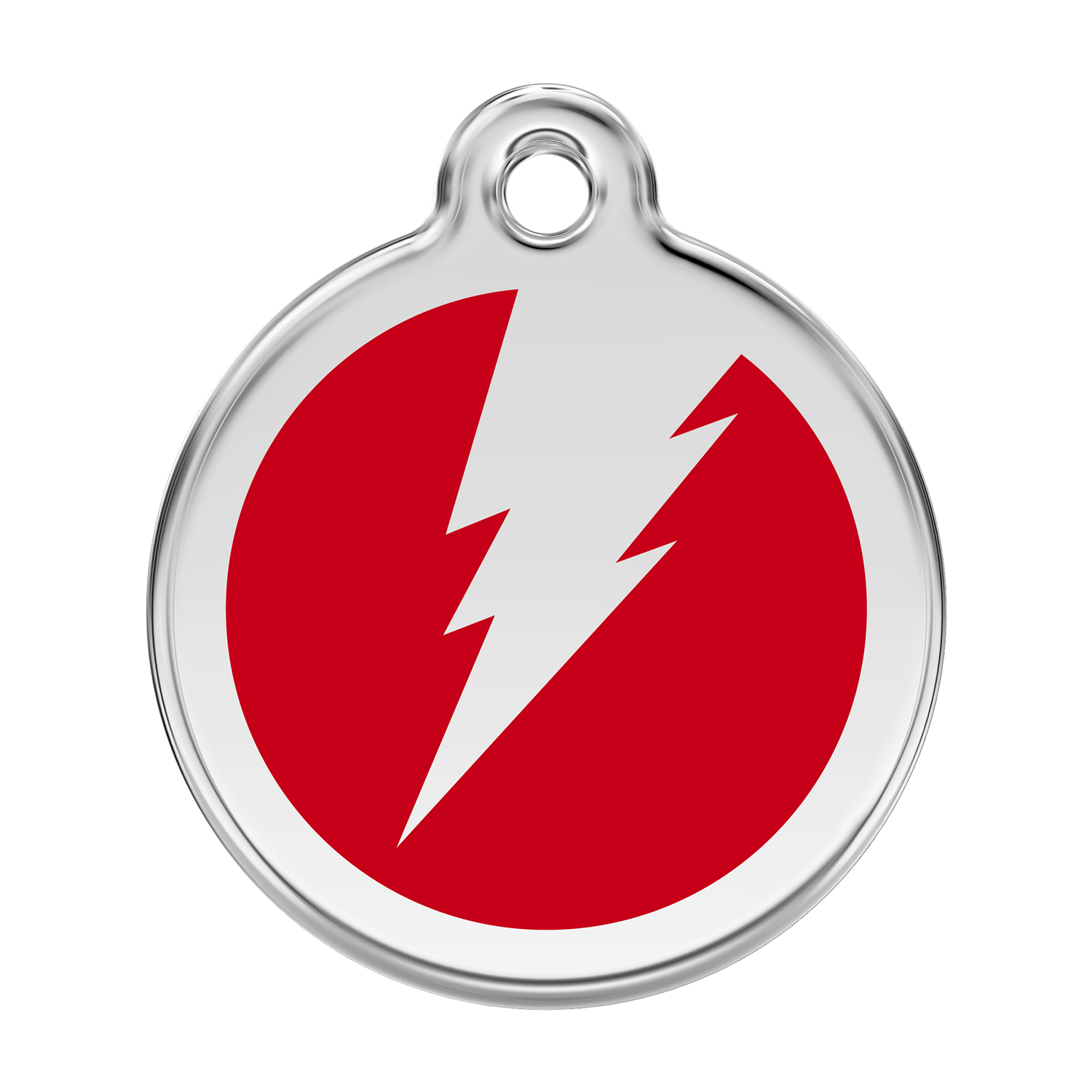 Red Dingo Stainless Steel & Enamel Flash Dog ID Tag