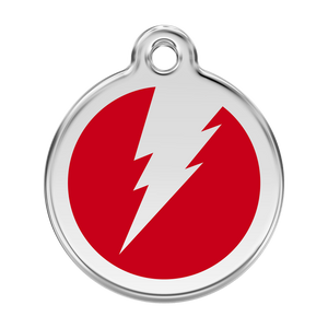 Red Dingo Stainless Steel & Enamel Flash Dog ID Tag
