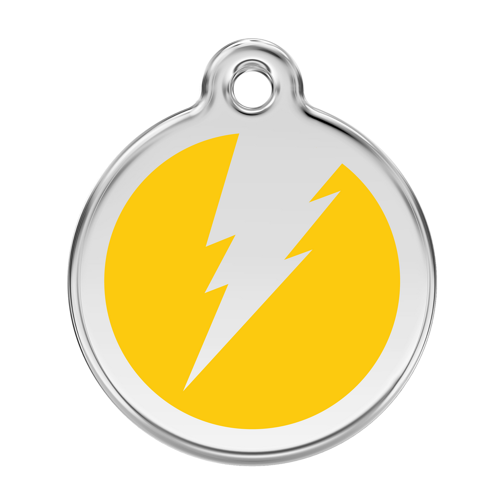Red Dingo Stainless Steel & Enamel Flash Dog ID Tag