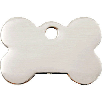 Red Dingo Flat Stainless Steel Dog Tag - Dog Bone