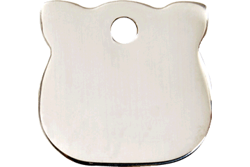 Red Dingo Stainless Steel Cat Head Shaped Cat ID Tag