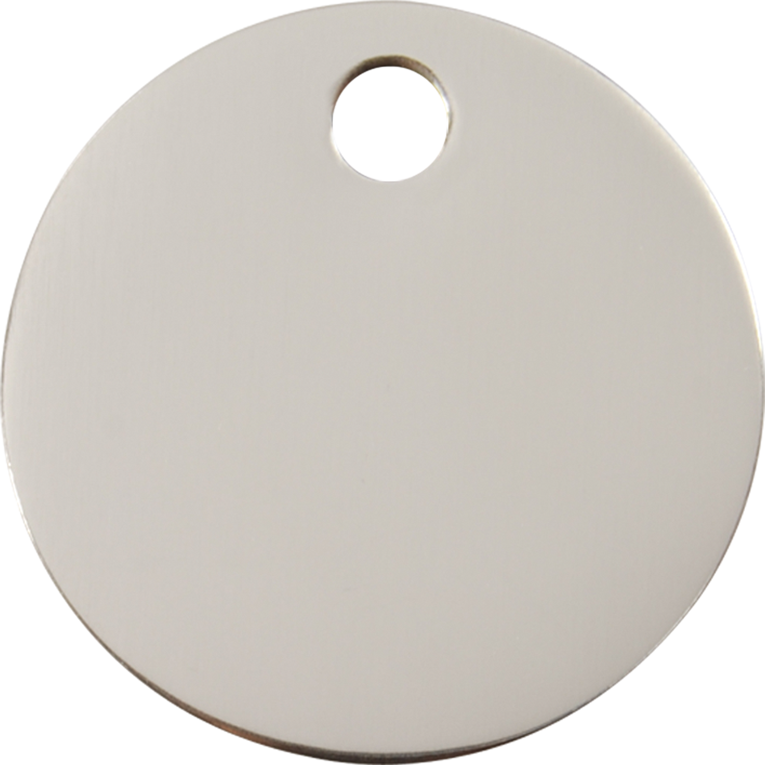 Red Dingo Flat Stainless Steel Dog Tag - Circle (Double Side Engraving)